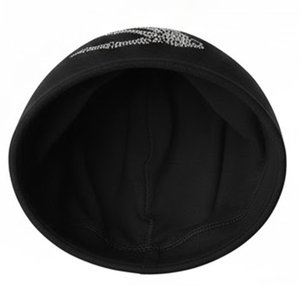 Wholesales Custom Rhinestones Design Black Men's <b>Beanies</b> For Winter <b>Streetwear</b> <b>Beanie</b> Caps For Mens Comfortable Knitted jacquard - Product Image 5
