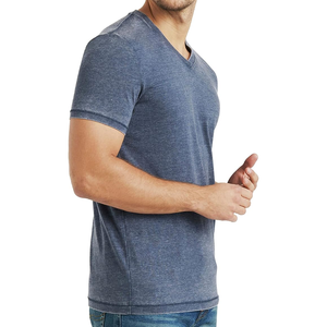 เสื้อยืดคอกลมผ้าไมโครไฟเบอร์สำหรับผู้ชายดีไซน์คอกลมสั้นสำหรับออกกำลังกายผ้าฝ้ายออกแบบได้ตามต้องการ - Product Image 4