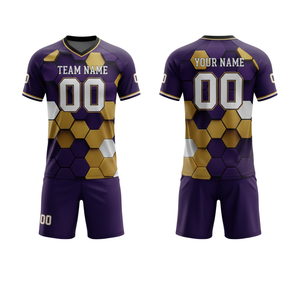 Uniforme de Fútbol Personalizado de Alta Calidad, Mezcla de Poliéster y Elastano, Impresión por Transferencia, Unisex para Adultos - Product Image 1