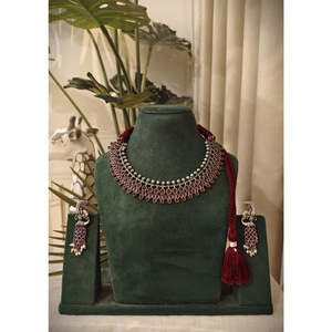 Parures de collier et de boucles d'oreilles pour femmes en alliage de zinc avec zircon incrusté, design Tribal Tales - Product Image 2