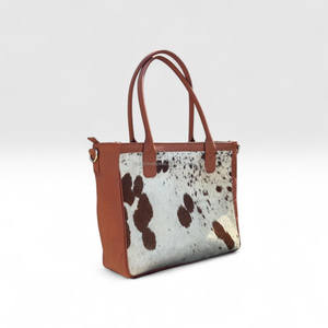 Sac fourre-tout en cuir véritable personnalisé avec broderie et fermeture éclair, style vintage, sac à main pour femme LHTB-0084 - Product Image 6