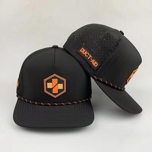 <b>Waterproof</b> Baseball Cap Custom 5 Panel Hydro Breathable Rope <b>Golf</b> <b>Hats</b> Rubber/PVC Logo Frame Mens Sports Gorras - Product Image 6
