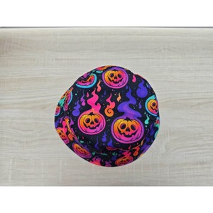 Sombrero de cubo liso con logotipo de calabaza de Halloween, venta al por mayor, 100 por ciento de poliéster, niños adultos - Product Image 4
