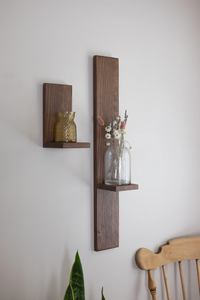 High Quality Wall Hanging Wood Shelves | Set of Two Rustic <b>Plant</b> Shelves for Flower <b>Pot</b> Home Decor for Home Decoration - Product Image 4
