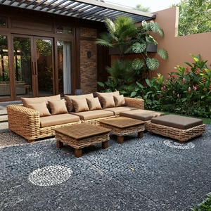 Nuevo Sillón Colgante de Ratán Natural, Moderno, Minimalista, Portátil, Ecológico, para Interiores y Exteriores, para Parque, Suave - Product Image 3