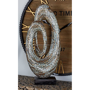 Mother Pearl Sculpture <b>Metal</b> Square Base <b>Black</b> <b>Spray</b> <b>Paint</b> Finishing Modern Design Pop Art Geometrical Premium Quality Home - Product Image 6