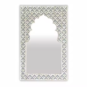 Espejo de Pared Decorativo de Diseño Moderno de Alta Calidad con Incrustaciones de Nácar, Marco Cuadrado Multifuncional con Incrustaciones de Hueso - Product Image 3