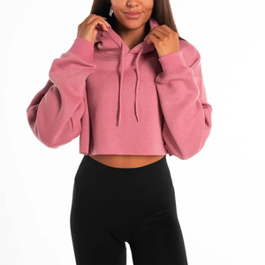 Sudaderas Cortas de Felpa para Mujer, de Excelente Calidad, Lisas, con Capucha, Personalizables con Logotipo, Estilo Urbano, de Secado Rápido y Transpirables - Product Image 1