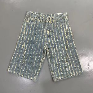 Wholesale Custom Baggy <b>Men</b> <b>Jeans</b> Shorts Vintage Splicing Faded Streetwear Cropped Oversize Distressed Denim Shorts <b>for</b> <b>Men</b> - Product Image 2