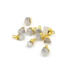 จี้มูนสโตนสีรุ้งทำด้วยมือเครื่องประดับอัญมณีธรรมชาติขนาด8-10มม. เครื่องประดับอัญมณีพลอยมูนสโตนเครื่องประดับดิบ - Product Image 1