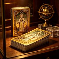 Cartes de tarot vintage dorées, jeu de cartes de divination oracle personnalisées avec boîte d'emballage, cartes de tarot personnalisées en gros
