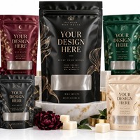 Sacs d'emballage personnalisés pour cire parfumée multi-SKU, pochettes à fermeture éclair verticales, emballage vide uniquement, sans cire incluse