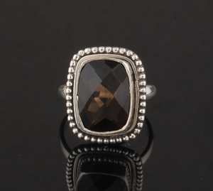 Anillo de cuarzo ahumado hecho a mano en plata sólida 925, joyería elegante de piedras preciosas para hombres y mujeres, Ideal para regalos especiales - Product Image 1