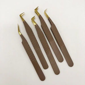 Pinces à épiler professionnelles de haute qualité en acier inoxydable anti-magnétiques 10 mm à pointe lisse, emballage personnalisé, faux cils - Product Image 4