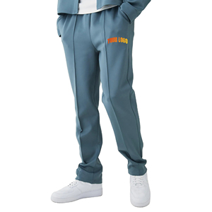 Men's Casual Sweatpants <b>Elastic</b> Waist Midweight Polyester Breathable Custom Logo Printed Right Leg Autumn Wear - Product Image 1