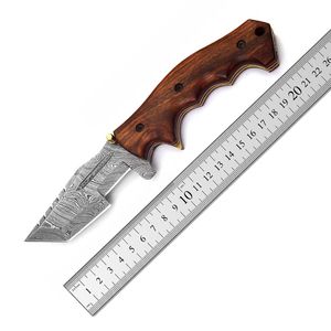 Meilleure vente couteau de poche de chasse en acier Damas personnalisé couteaux pliants à manche en bois de haute qualité pris en charge par l'OEM - Product Image 1