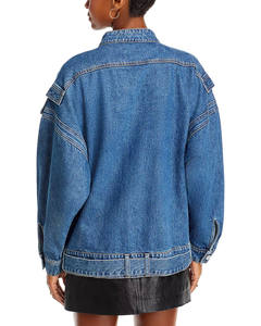 Custom Denim <b>Women</b> Jacket Brand New Baggy Style Customize Logo Style Fashion Hot Blue <b>Jean</b> Jackets - Product Image 2