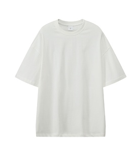 T-shirt oversize en coton 100% en gros, t-shirt lourd à coupe ample, t-shirt uni à col rond, streetwear pour hommes - Product Image 1