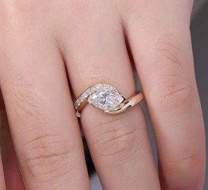 แหวนเพชรเม็ดเล็กสีขาวสวยงาม925แหวนหมั้นเงินแท้ & ของขวัญเครื่องประดับเพชรอื่นๆสำหรับเธอ - Product Image 1