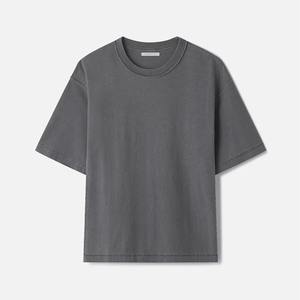 La mejor calidad Vintage ácido lavado recortado hombres Boxy Fit camiseta Casual gota hombro hombres ácido lavado en blanco camiseta personalizada para hombres - Product Image 5