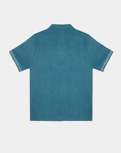 Chemise sarcelle en lin de qualité supérieure pour femmes - Product Image 5