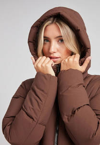 Abrigo y chaqueta acolchada de invierno de burbujas acolchada transpirable de punto corto para mujer de estrella negra marrón medio de alta calidad - Product Image 5