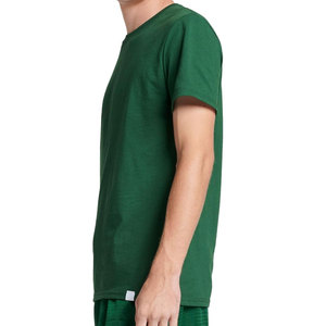 T-shirts unis en coton pour hommes, couleur verte, nouveau design, col rond, meilleure vente, produit, t-shirts en coton - Product Image 2