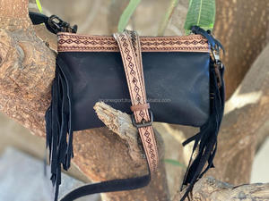 Bolso de mano con flecos de cuero para mujer, bolso de mano con flecos de piel para ocultar, bolso de cuero con herramientas coloridas, bolsos cruzados de tamaño Ideal - Product Image 5