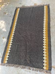 4x6 lana hecha a mano y yute Kilim Dhurrie alfombra patrón geométrico Color personalizado lavable diseño indio tradicional - Product Image 4