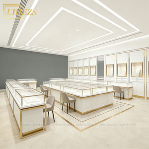 ตู้โชว์เครื่องประดับพร้อมไฟ LED และชั้นวางสำหรับร้านขายเครื่องประดับ ออกแบบสำหรับร้านเครื่องประดับทรงสี่เหลี่ยม - Product Image 1