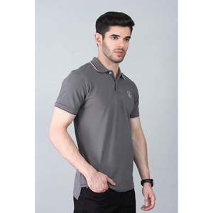 Polo de Manga Corta Elástica Philip para Hombre de Unze London, Cómodo, Tejido de Alta Calidad, Bordado, Sólido, Transpirable, Tallas XL a 6XL - Product Image 2