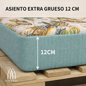 4-Piece Durable Fabric Outdoor Pallet <b>Cushion</b> Set 120x80 + 120x50 cm Garden Sofa 12 cm Thick with Removable <b>Cover</b> - Product Image 5
