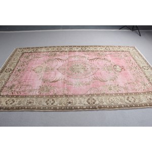 พรมตุรกีวินเทจ ขนาด 5.6x9.2 ฟุต สีชมพูน้ำตาลล้วน - Product Image 3