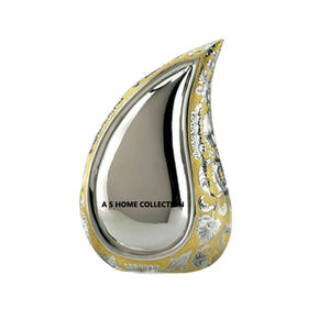 Metal Decorative Luxury <b>Urns</b> for Human <b>Ashes</b> High Selling Design Tear Drop Adult Cremation <b>Urns</b> Handmade - Product Image 1