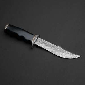 Couteau Bowie fait main lame en acier damas Camping couteaux de survie avec gaine en cuir - Product Image 2