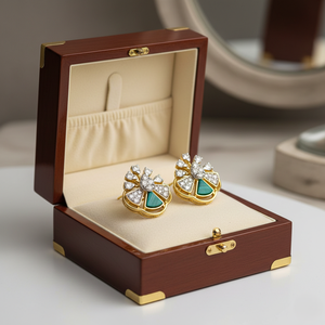 Boucles d'oreilles en forme d'éventail de style vintage, élégantes clous dorés en forme de soleil, bijoux de luxe inspirés des créateurs, cadeau pour mariage ou fête - Product Image 6