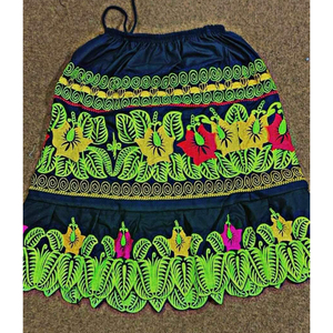 Faldas bordadas personalizadas de alta calidad con diamantes de imitación para mujer, ropa de calle superventas, faldas bordadas de algodón 100% para mujer, OEM - Product Image 1