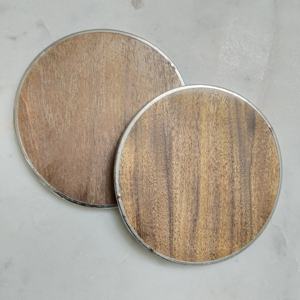 Nuevo Juego de Posavasos Elegantes de Madera con Incrustaciones de Latón Personalizadas, Ecológicos, de 8 mm de Grosor, para Decoración de Mesa, 4 Piezas - Product Image 3