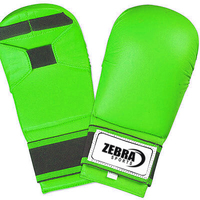 Gants de karaté sparring style WKF sans protection du pouce en cuir PU bleu rouge blanc mitaines d'arts martiaux pour enfants et adultes