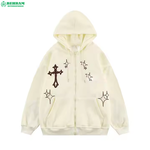 New High Quality Unisex Zipper Hoodie Custom Brand Logo Neck Size Label Causal Style Embroidery <b>Work</b> <b>Fleece</b>/French Terry 100% - Product Image 5