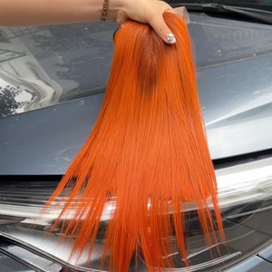 Venta al por mayor de extensiones de cabello humano vietnamita, extensiones de cabello humano superdoble, cierre frontal, color naranja - Product Image 1