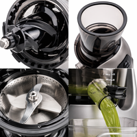 400W Slow Juicer met hoge sapopbrengst, koude pers extractie, metalen zilveren uitvoering, brede invoeropening voor thuiskeuken