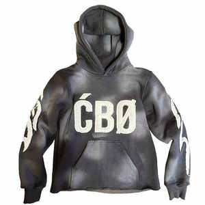 2025 personalizado DISTRESSED bordado sudaderas con capucha de alta calidad para hombres superventas lavado con ácido transpirable High Street Style hombres sudaderas con capucha - Product Image 1
