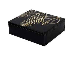 Boîte à bijoux en bois personnalisable classique, imprimée, avec un grand espace de rangement pour bagues, bracelets, boucles d'oreilles, colliers, pendentifs, prix de gros - Product Image 3