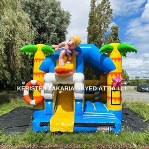 Castillo inflable de PVC comercial para surfear en verano, tobogán acuático combinado para fiestas infantiles en el patio trasero - Product Image 6