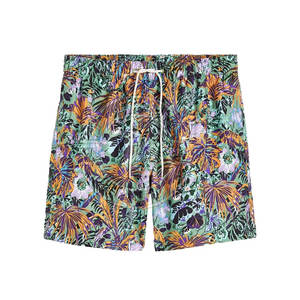 Shorts de Baño para Hombre, Estilo Moderno, Cintura Media, 100% Algodón, Ropa Deportiva Informal, Color Sólido, Secado Rápido, Transpirable, Cierre con Cordón - Product Image 1