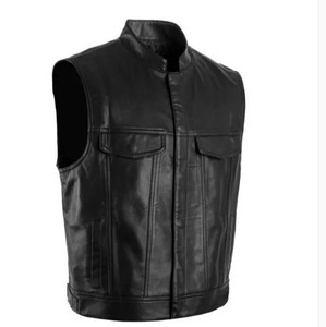 Chaleco de Motocicleta de Cuero Genuino para Hombre, Color Sólido, Invierno, Ecológico, Cuello en V, Estilo Punk, Impermeable, Transpirable y Resistente al Viento - Product Image 5