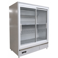 Réfrigérateur commercial vertical à portes coulissantes vitrées pour supermarchés et magasins de proximité, à température unique, pour boissons, avec contrôle numérique