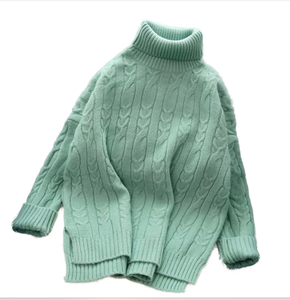 Suéter de Mujer Coreano de Otoño, Transpirable, Cuello Alto, Manga Regular, Talla Única, Borla Delantera, Flores Huecas con Cuentas, 100% Poliéster - Product Image 5