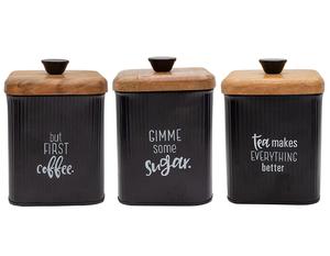 Galvanized Metal <b>Canister</b> <b>Set</b> of 3 Galvanized Metal <b>Canisters</b> with Handle Decorative Storage Solution Three Sizes - Product Image 5